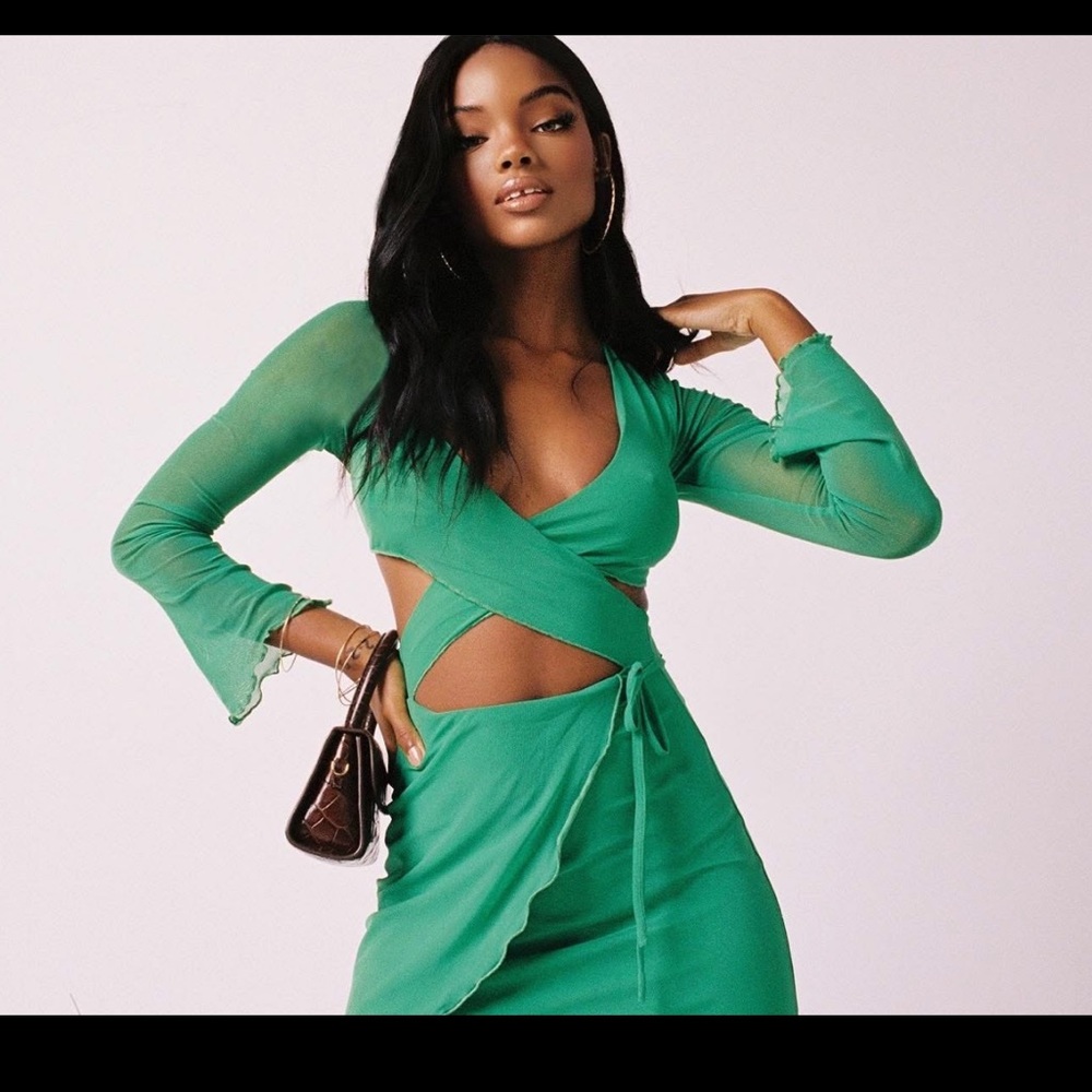 Tiger Mist Sunnie Green Cutout Dress Size Small